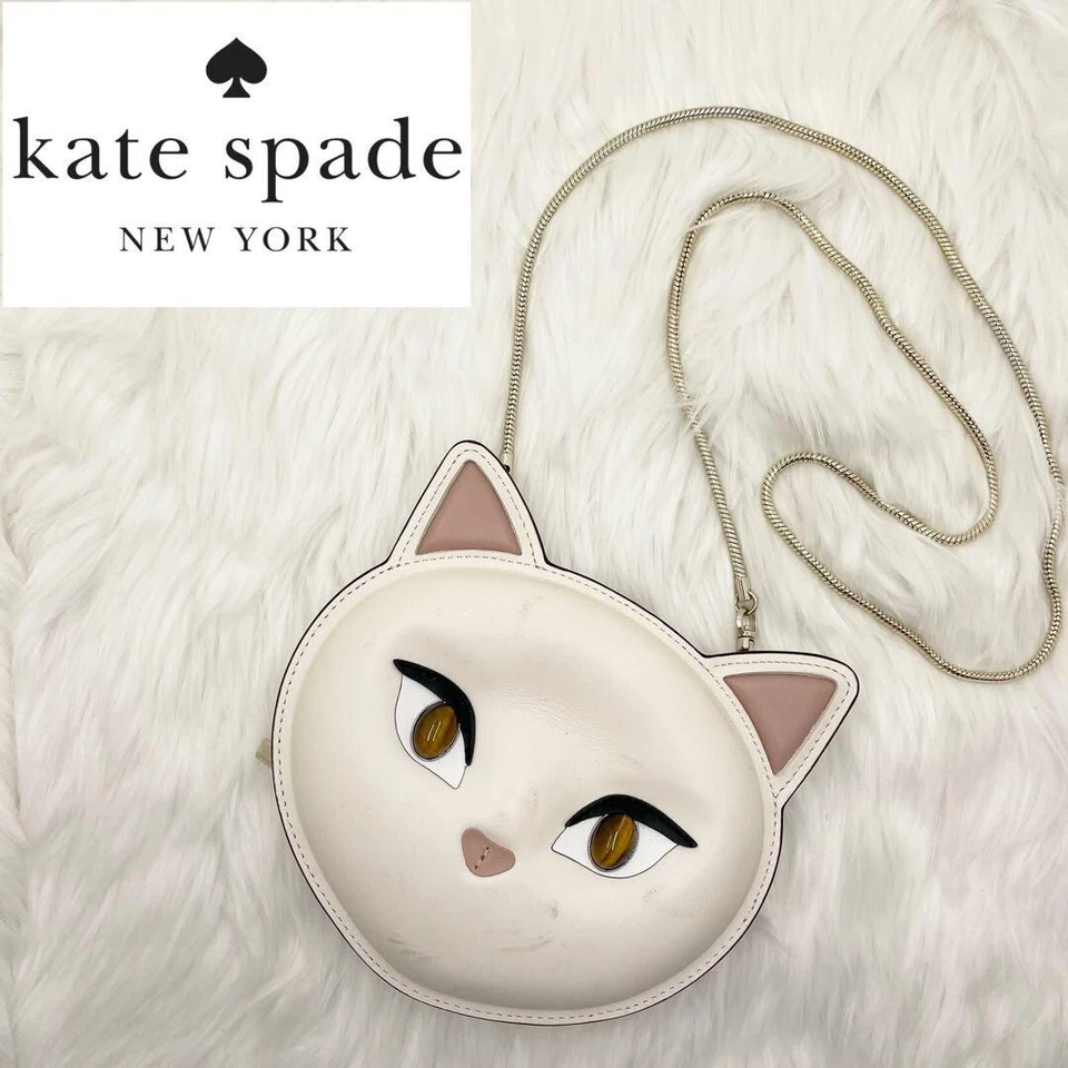 Kate Spade NEWYORK Bolso de Hombro Gato Blanco GATOS Colaboración Gato Motivo Foto 1 de 4