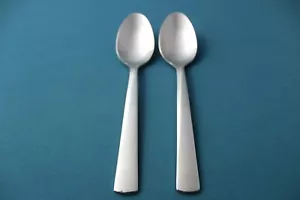 2 Dessert Oval Soup Spoons Christofle Acier URBAN Glossy Modern Stainless 6 3/4" - Picture 1 of 5