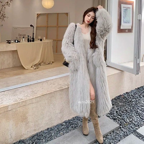 OFF WHITE Cappotto donna invernale alta qualità pelliccia lunga più cotone caldissimo taglia grande donna