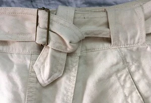 Loft 8 Skirt Natural Ivory Cream Faux Wrap Belted Lined Pockets Ann Taylor Slit - Picture 1 of 11