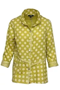Lior Wire Collar Button Front Tunic Shirt Polka Dots Print Size XL - Picture 1 of 1