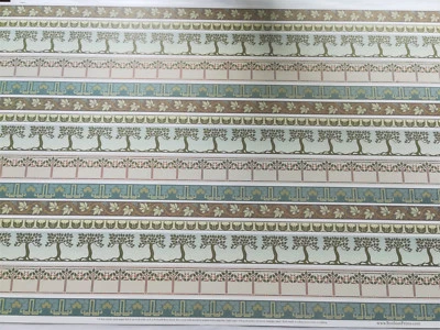 Papel pintado para casa de muñecas Borders Brodnax artes y manualidades miniatura escala 1:12 Foto 1 de 2