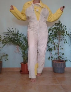 Vintage Skiing Puls white yellow ski suit ski Skianzug overall jumpsuit... - Bild 1 von 17