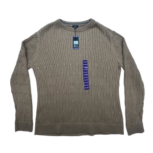 Maglione Express Uomo 2XL Maglia Cavo Pecan Marrone Pullover Girocollo Casual - Foto 1 di 11