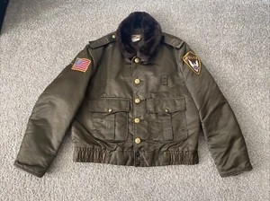 Giacca vintage Tuffy Jac anni 60 polizia bomber aviazione collo pelliccia marrone uomo media - Foto 1 di 19