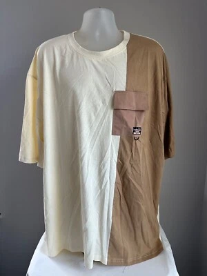 Southpole Men's Camel/Cream Color Block S/S T-Shirt W/Snap Pocket Size 5XB 5XL - Image 1 of 4