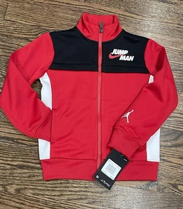 ✅ $50 Michael Air Jordan Brand Nike Boys Gym Red Jacket Zip XS (4) Swoosh 💯 - Picture 1 of 8