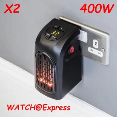 2X STUFA PORTATILE MINI ELETTRICA UFFICIO CASA COMODA PRATICA BASSO CONSUMO 400W - Immagine 1 di 4