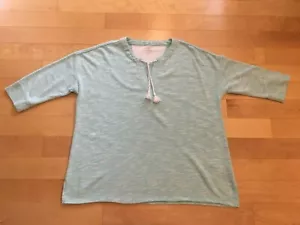 T By Talbots maglione verde erica tunica top nappa coulisse taglia 1XP Petite - Foto 1 di 6