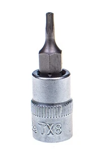 ASTA T8 Security Star Steckschlüssel Bit 1/4" Antrieb (manipulationssicher) (Cr-V) S2 Stahl Stecker - Bild 1 von 5
