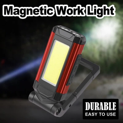Led Work Light 10w Foldable Rechargeable Magnetic Powerful Flashlight Waterproof - Image 1 of 4