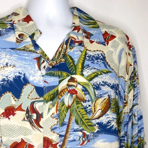 Camisa Reyn Spooner Para Hombres XXL 52" Calce Clásico Azul Aloha Pez Hawaiano Playa AOP - Imagen 1 de 11