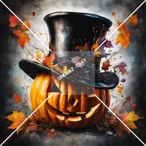 Zylinder Hut Kürbis Halloween Kunst Digital Bild Bild Fototapete Hintergrund - - Bild 1 von 3