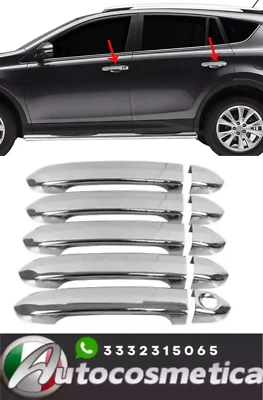 Cover maniglie portiere adesive acciaio cromo per Toyota RAV 4 III 2006-2012 5P- - Immagine 1 di 4