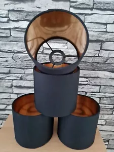 Lampenschirm, Ersatzschirm für Tisch-Pendelleuchte Schwarz/Gold, E14, von Trio - Bild 1 von 5