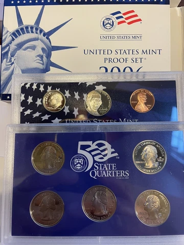 2006 Proof set CN-Clad W/ Kennedy & Sacagawea - (OGP) 10 coins -BB Cover