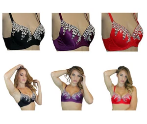 Exotic Burlesque Halloween Costume Sequin Belly Dance Bra Top Clearance Sale! - Picture 1 of 7
