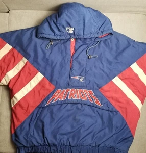 Vintage New England Patriots Proline Starter Jacket Puffer 90s Pullover 2XL XXL - Picture 1 of 16