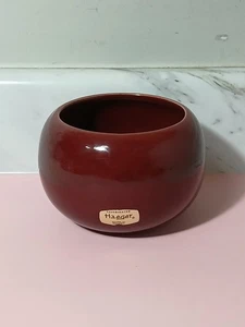 Vaso sfera sfera ceramica Haeger vintage Borgogna metà secolo USA - Foto 1 di 10