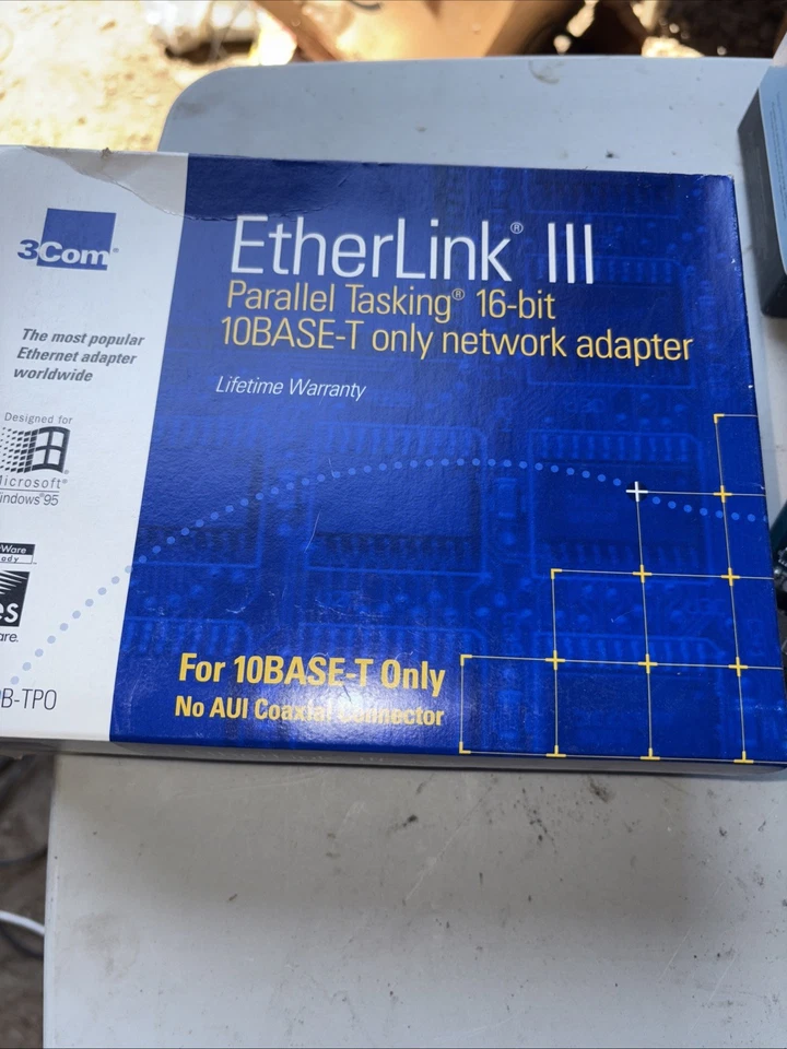 EtherLink III Parallel Tasking 16-Bit ISA 10BASE-T Network Adapter 3C509B TPO - Image 1 of 3