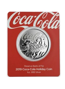 2019 1oz .999 Silver Coca-Cola® Holiday Coin - Limited Mintage Collectible 🎅🏻 - Picture 1 of 8