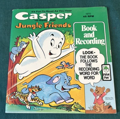 RARE VINTAGE 1970 RECORD 45 RPM CASPER JUNGLE FRIENDS GHOST READ ALOG BOOK Foto 1 de 4