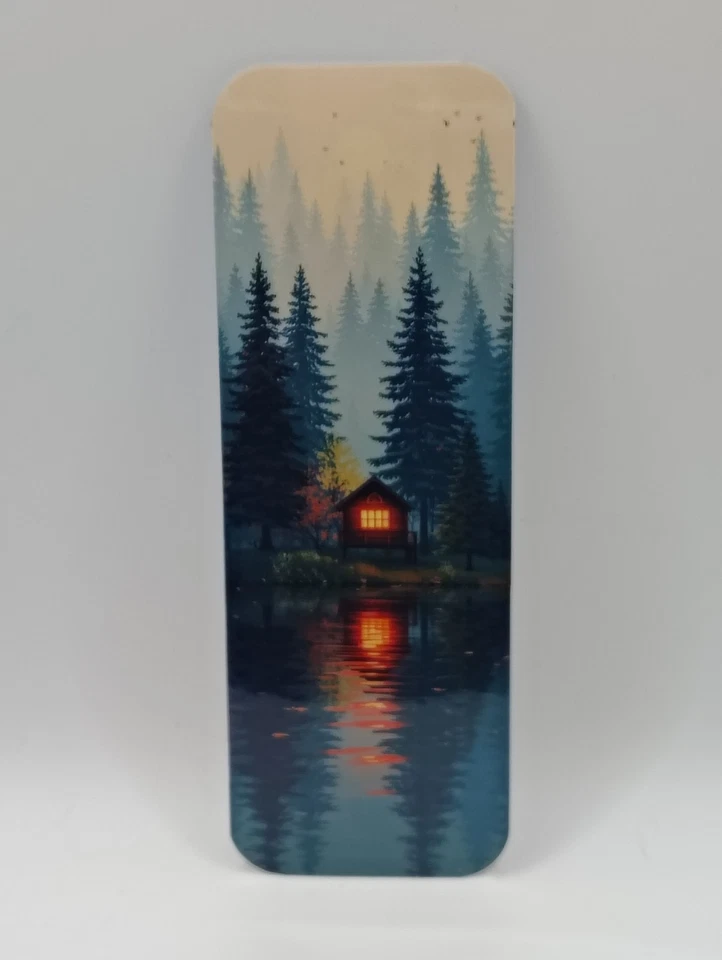 CREATIVE ALGORITHM ART Cabin by the Quiet Lake Bookmark