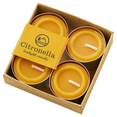Pack of 4 citronella tea light candles - Image 1 of 4