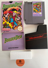 Boulder Dash Nintendo Nes gioco versione PAL A UK in scatola con manuale CIB