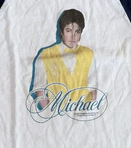 Vintage Michael Jackson 1984 Shirt Thriller Youth Toddler Size 7 Raglan Rare - Picture 1 of 8
