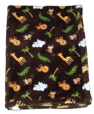 Tiddliwinks Marrón Safari Selva Animales Bebé Manta Mono Jirafa León 30x40 Foto 1 de 2