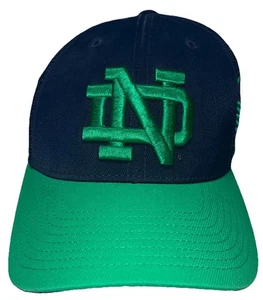 NOTRE DAME FIGHTING IRISH adidas Blue/Green NCAA Official Fitted Hat (S/M) - Picture 1 of 6