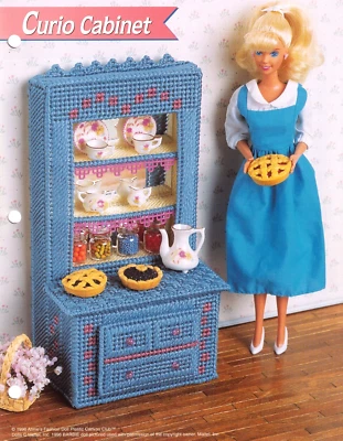 Fashion Doll PATTERN Plastic Canvas CURIO CABINET Furniture Pattern Instructions - Image 1 of 3