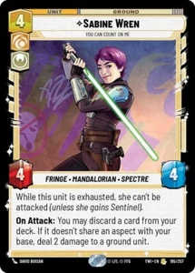 Star Wars Unlimited - Sabine Wren - You Can Count On Me (Foil) - TWI 195/257 - Bild 1 von 1