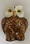 Handmade Ceramic Owl with Yellow Eyes Figurine Unmarked 4.25"