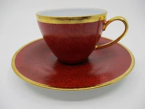 TAZA Y PLATILLO ROJO PORCELO - 2 3/4" -1302H - Imagen 1 de 4