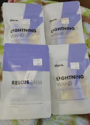 LOT Hero Cosmetics Lightning Wand Dark Spot Brightening Serum PLUS RESCUE BALM - Image 1 of 4