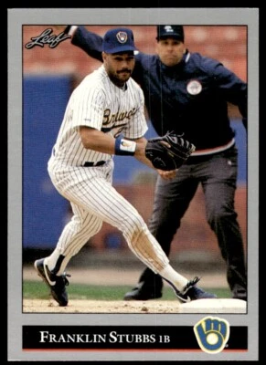 1992 Leaf Baseball Card Franklin Stubbs Milwaukee Brewers #328 - Image 1 of 2