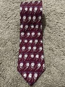 JOSH BACH Red Baseball Pitching Slider Knuckler Fastball Men's Silk Neck Tie - Picture 1 of 4