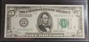 FR. 1951-H 1928-A $5 FRN FEDERAL RESERVE NOTE ST. LOUIS, MO UNCIRCULATED - Picture 1 of 4