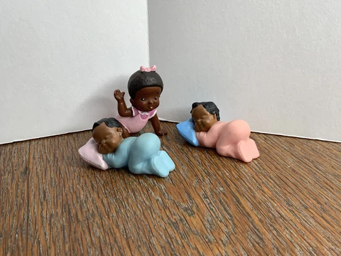 Lot 3 Vintage Applause Russ Decopac PVC African American Baby Girl Boy Figures Cover