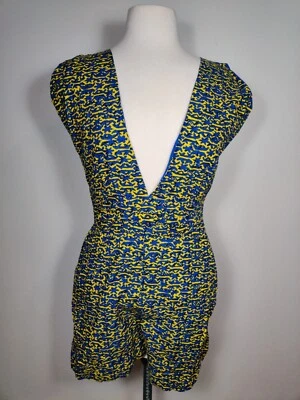 Детский комбинезон размер M африканский Анкара воск печать костюм шорты синий желтый геометрический - Изображение 1 из 4