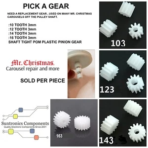 Mr. Christmas carousel replacement shaft gears 12 Tooth , 14 Tooth, 16 Tooth 3mm - Picture 1 of 2