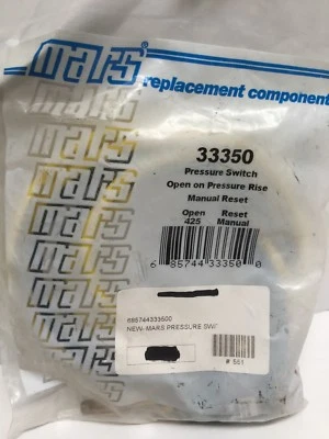 Mars 33350 Pressure Switch Open On Pressure Rise Manual Reset Open 425F - Image 1 of 2