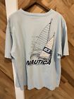Vintage 90s Nautica Sail Boat Blue Large T-Shirt