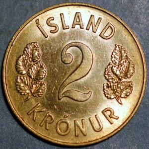 Iceland 2 Krónur 1963 KM# 13a.1 - Picture 1 of 2