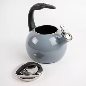 Chantal 2 Qt. Enamel-On-Steel Anniversary Teakettle, Color Fog Grey - Picture 1 of 7