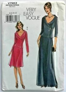 Traje de Noche de Moda Muy Fácil Chaqueta Corta/Maxi Falda Coser Patrón V7963 Talla 6-12 - Imagen 1 de 3