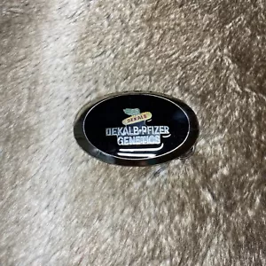 Dekalb Pfizer Genetica Belt Buckle Mens Silver Black Oval Corn - Picture 1 of 5