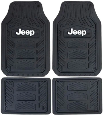 New 4pc Jeep All Weather Pro Heavy Duty Rubber Floor Mats Set Official Licensed - Image 1 of 4
